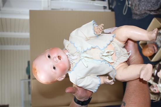 An AM 352 doll, soft body, 18in., and an AM Dream baby, 19in. (2)